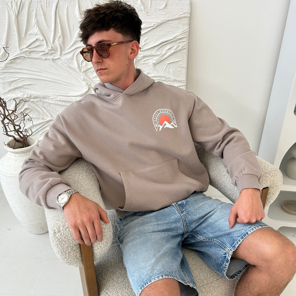 Cassiel Clo Rocky Mountain Mushroom Box Hoodie Sweatshirt