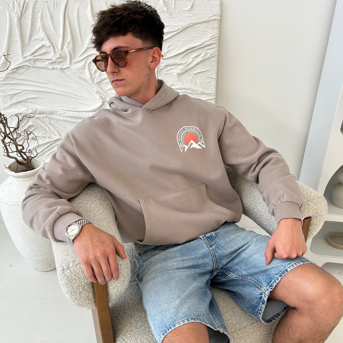 Cassiel Clo Rocky Mountain Mushroom Box Hoodie Sweatshirt
