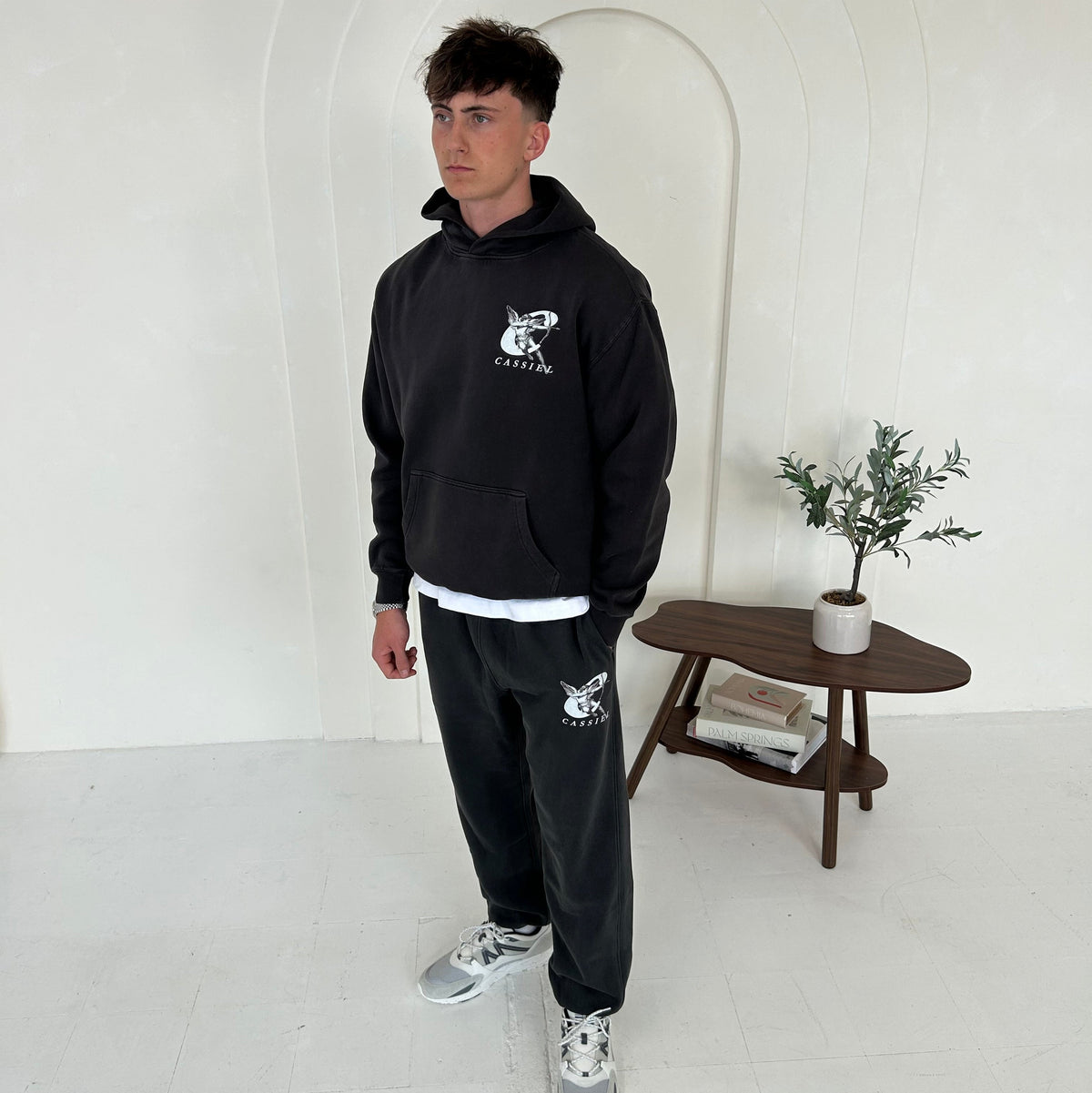 Cassiel Clo Cherub Faded Black Hoodie