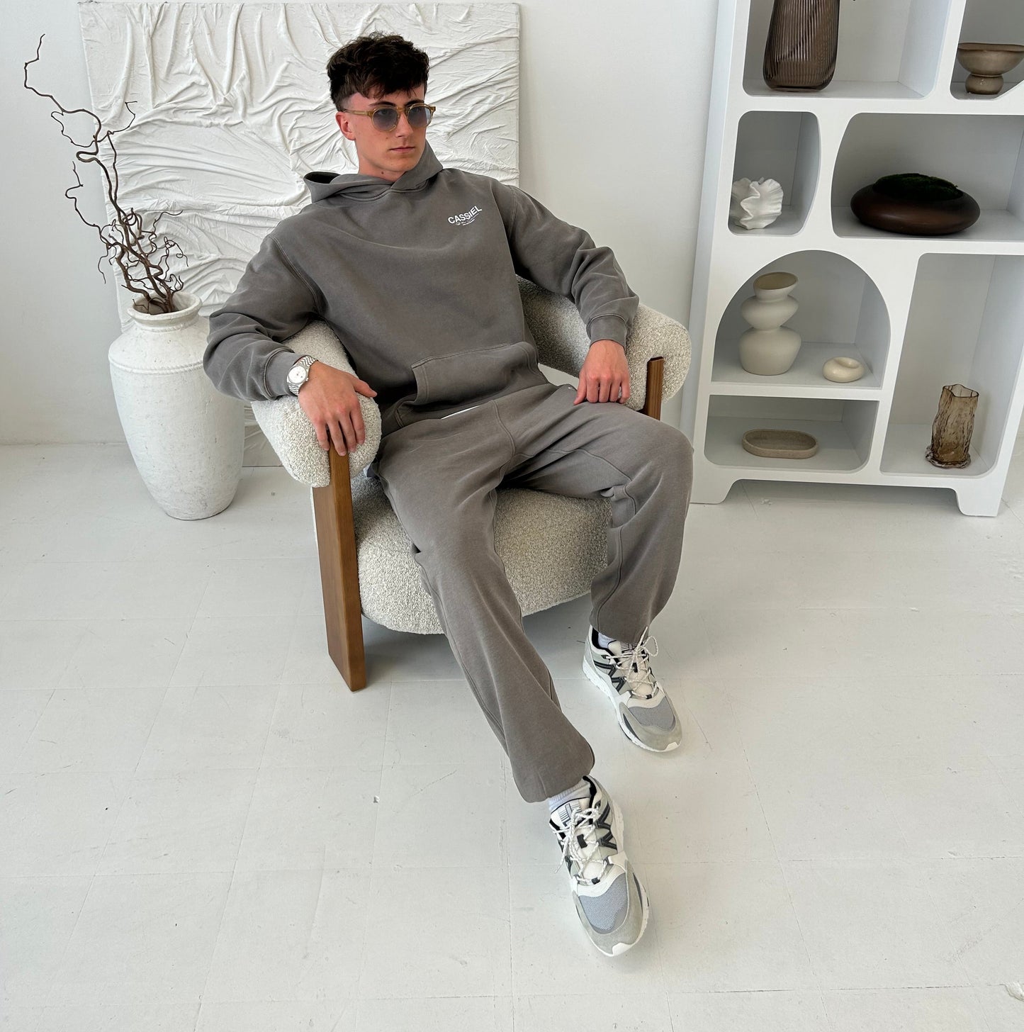 Cassiel Clo For The Chosen Faded Grey Hoodie Sweatshirt