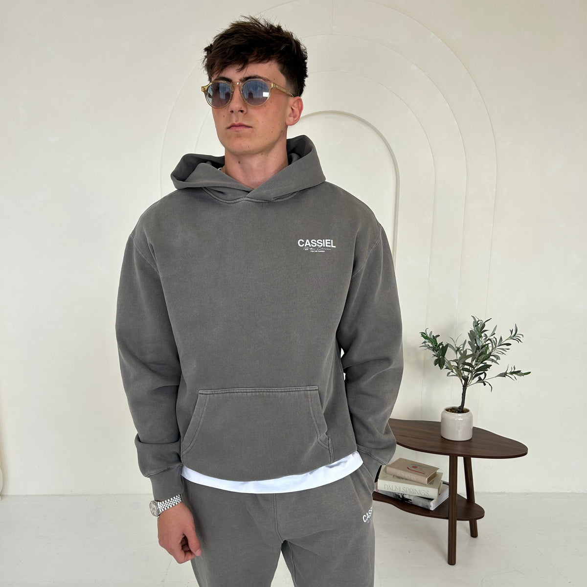 Cassiel Clo For The Chosen Faded Grey Hoodie Sweatshirt
