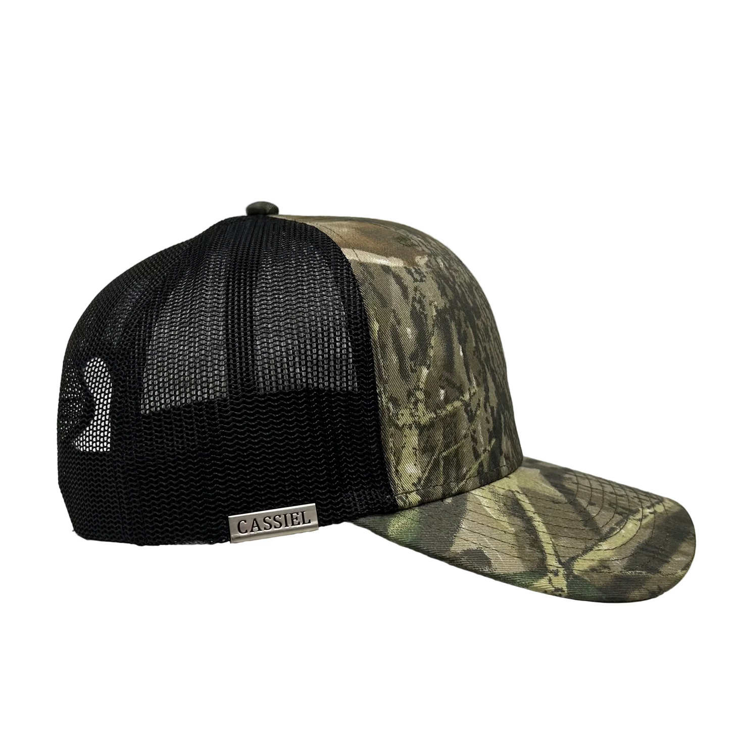 Cassiel CLO Camo Metal Badge Black Camo Trucker Cap