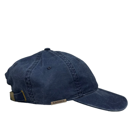 Cassiel Clo Cotton Faded Metal Badge Navy Cap