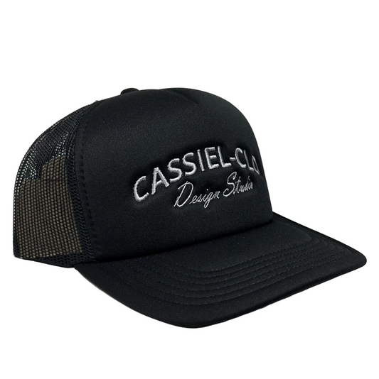 Cassiel Clo Arch Logo Black Foam Trucker Cap