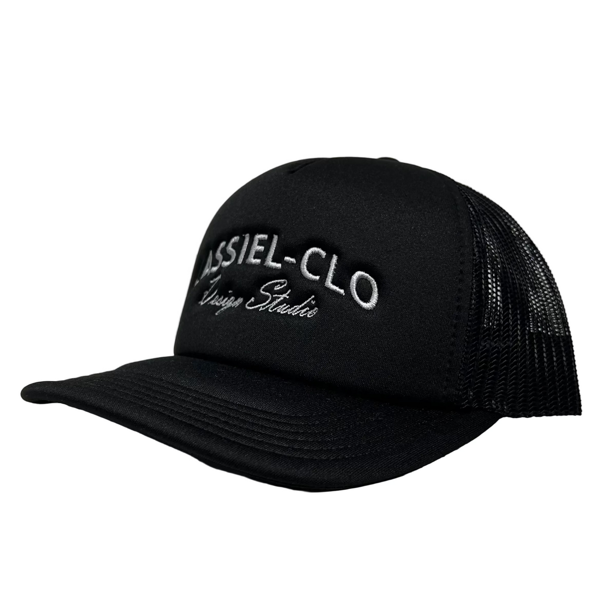 Cassiel Clo Arch Logo Black Foam Trucker Cap
