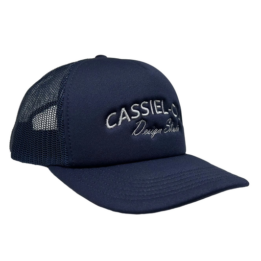 Cassiel Clo Arch Logo Navy Foam Trucker Cap