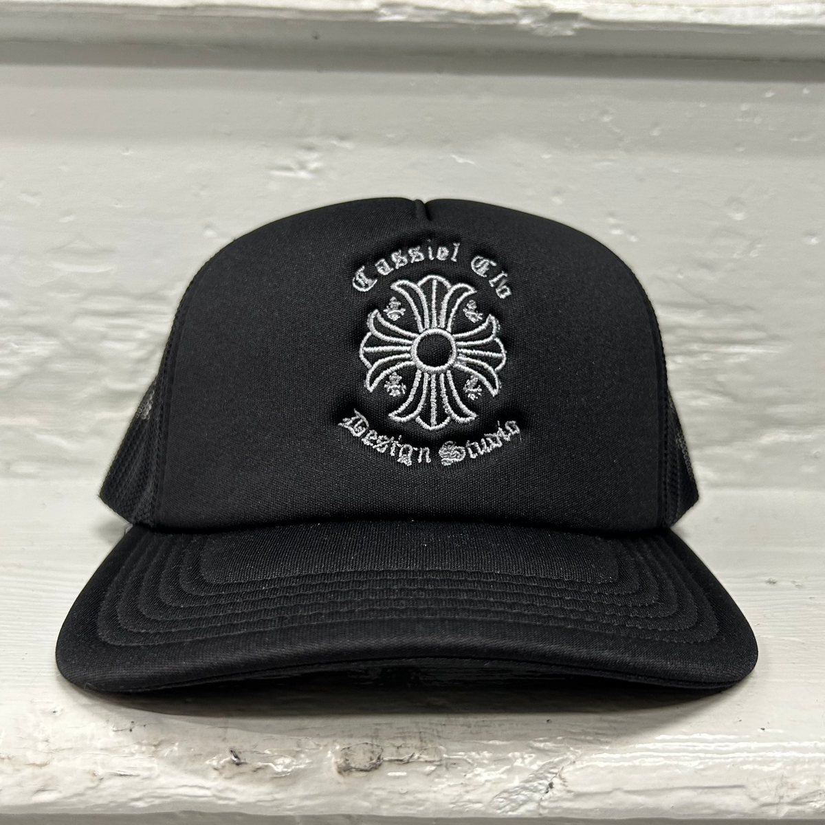 Cassiel Clo Cross Logo Black Foam Trucker Cap