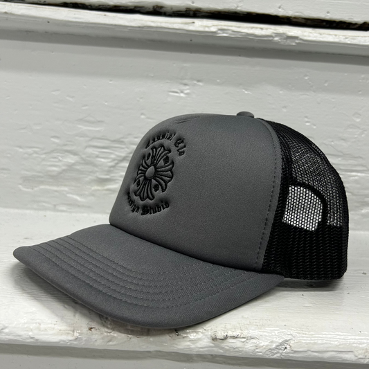 Cassiel Clo Cross Logo Grey Foam Trucker Cap