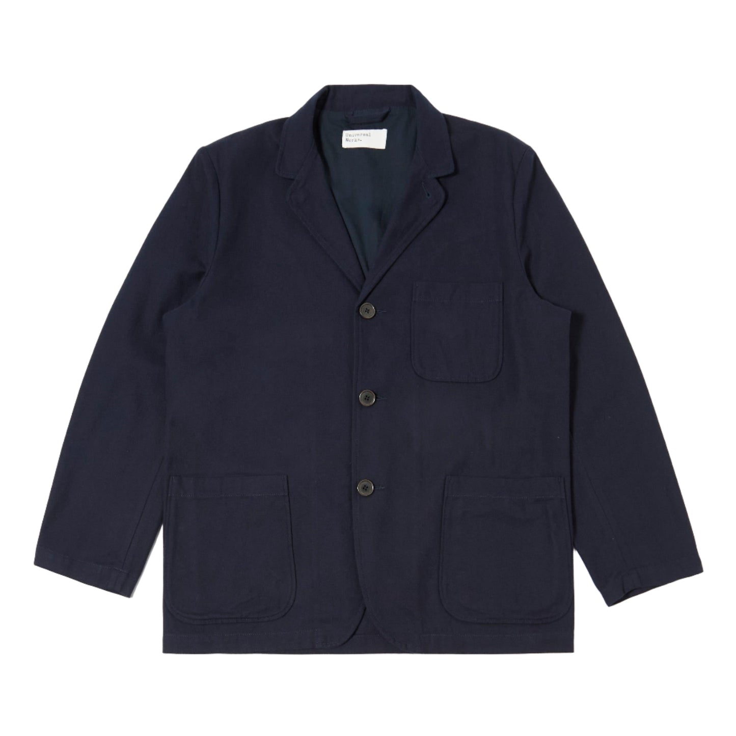 Universal Works Three Button Navy Brushed Moleskin Jacket