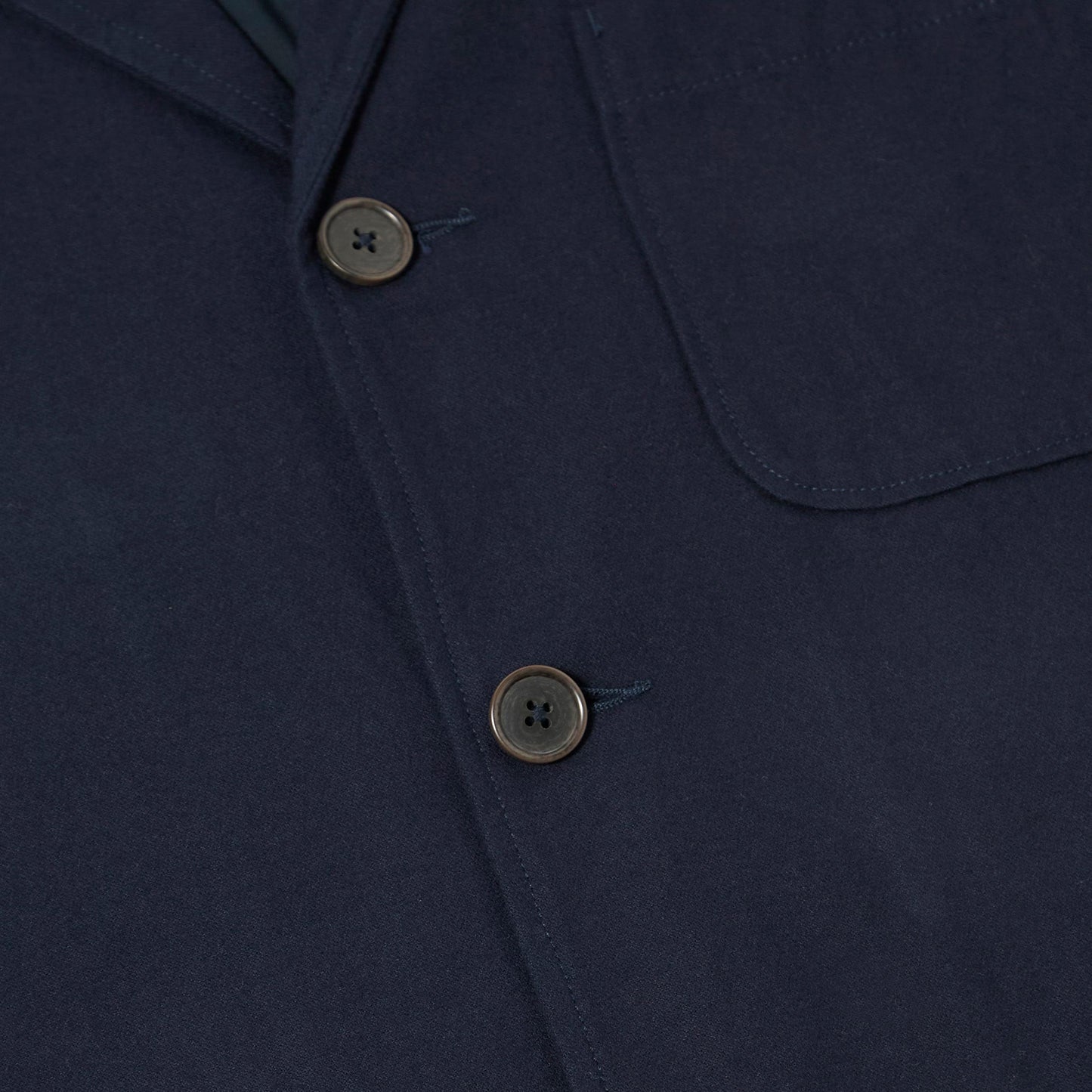 Universal Works Three Button Navy Brushed Moleskin Jacket