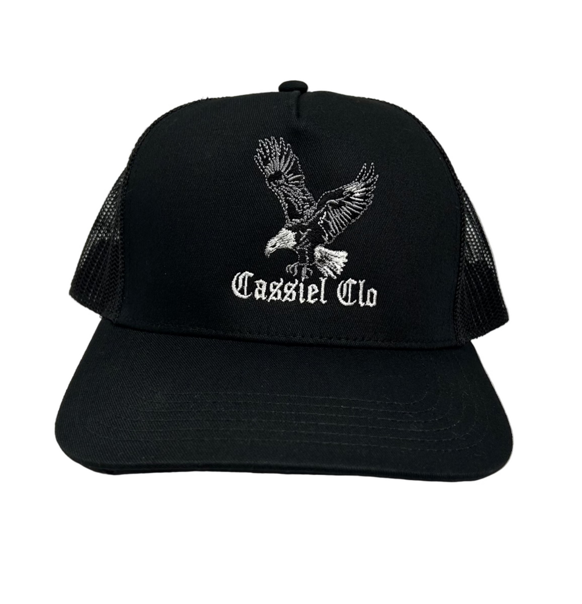 Cassiel Clo Eagle Embroidered Black Trucker Cap