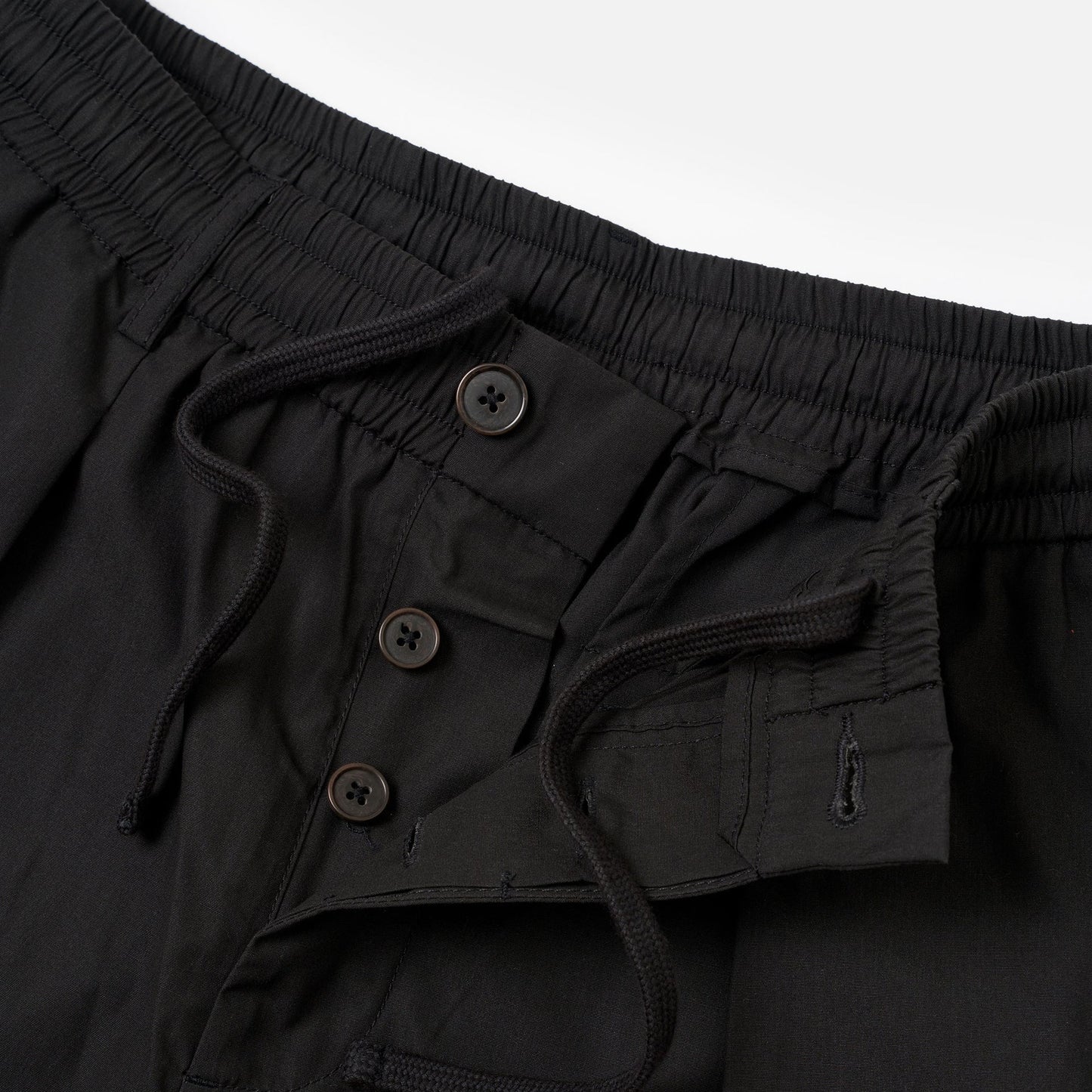 Universal Works Pleated Track Poly Tech Black Short