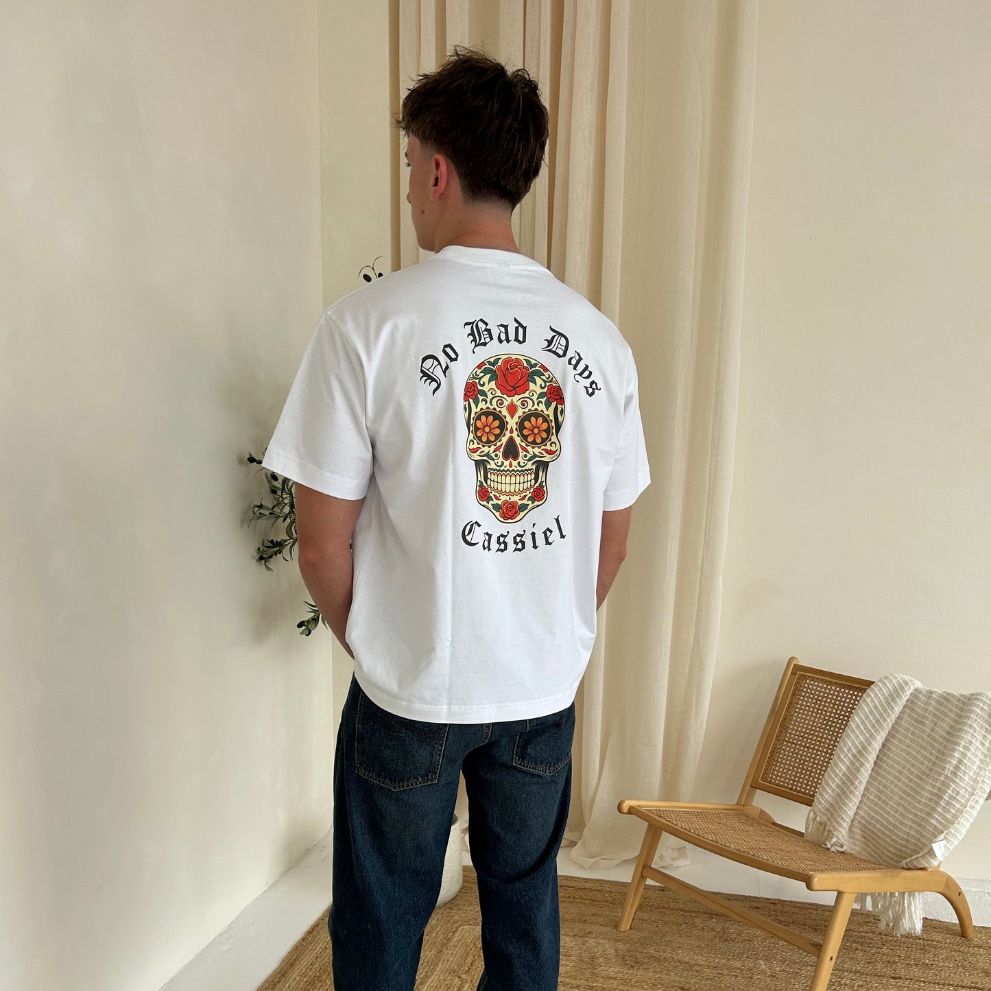 Cassiel Clo Skull Box White Tee