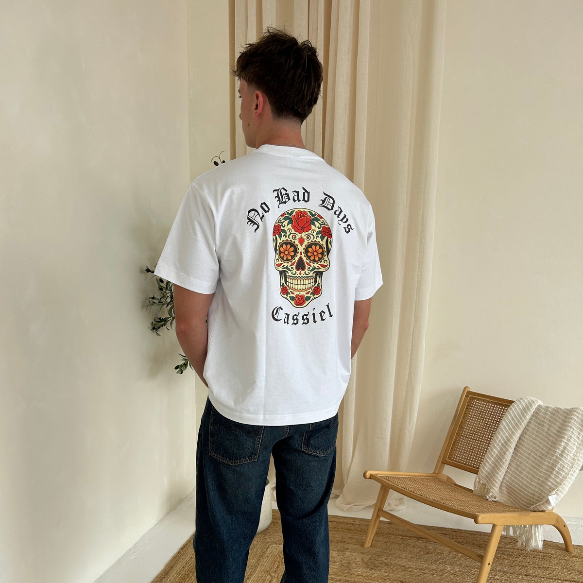Cassiel Clo Skull Box White Tee