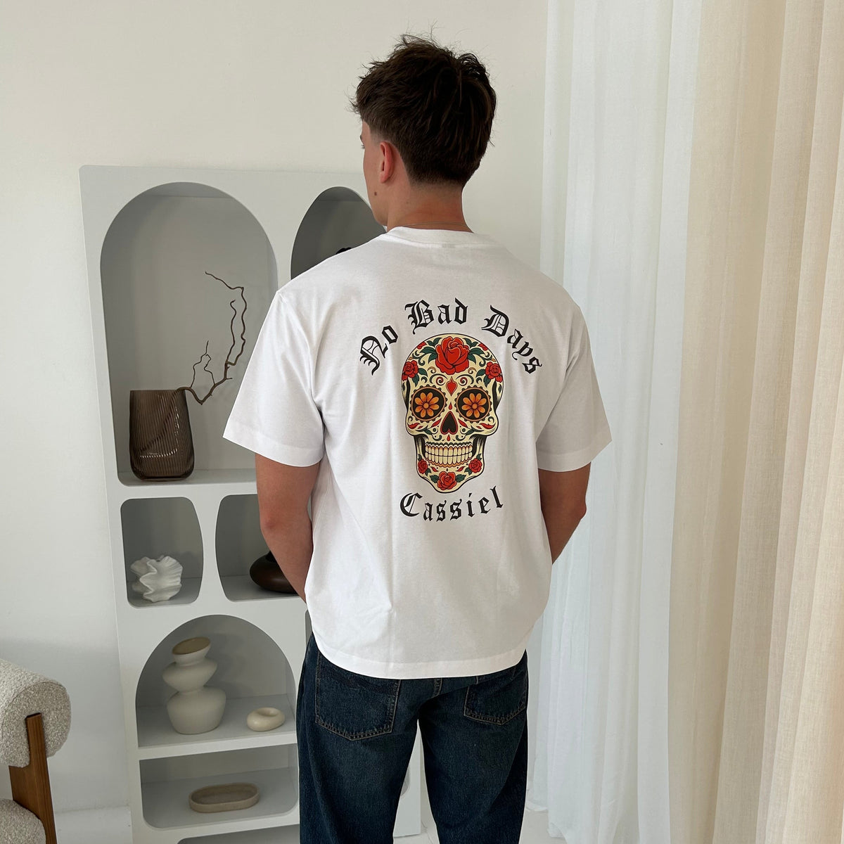Cassiel Clo Skull Box White Tee