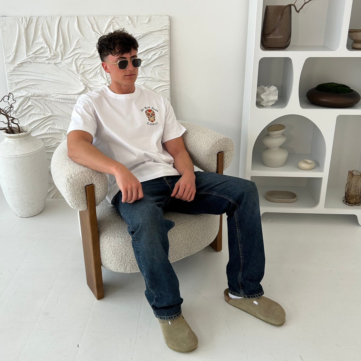 Cassiel Clo Skull Box White Tee