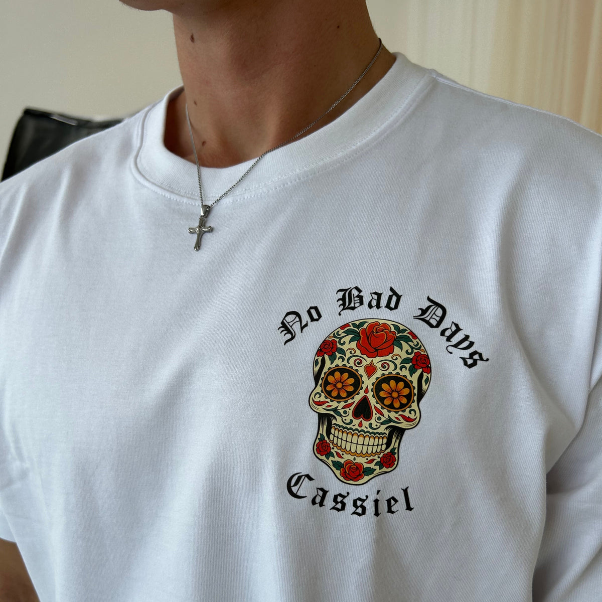 Cassiel Clo Skull Box White Tee