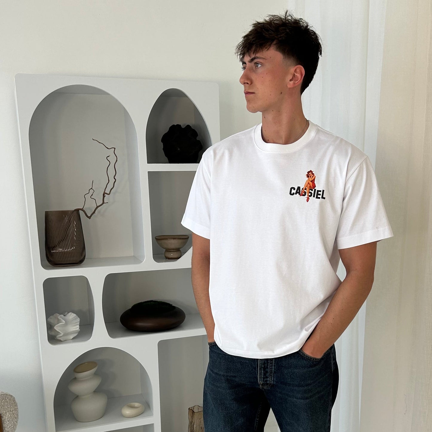 Cassiel Clo Pinup Box White Tee