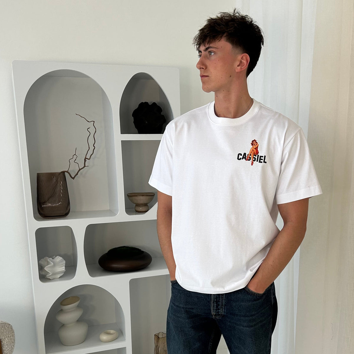Cassiel Clo Pinup Box White Tee