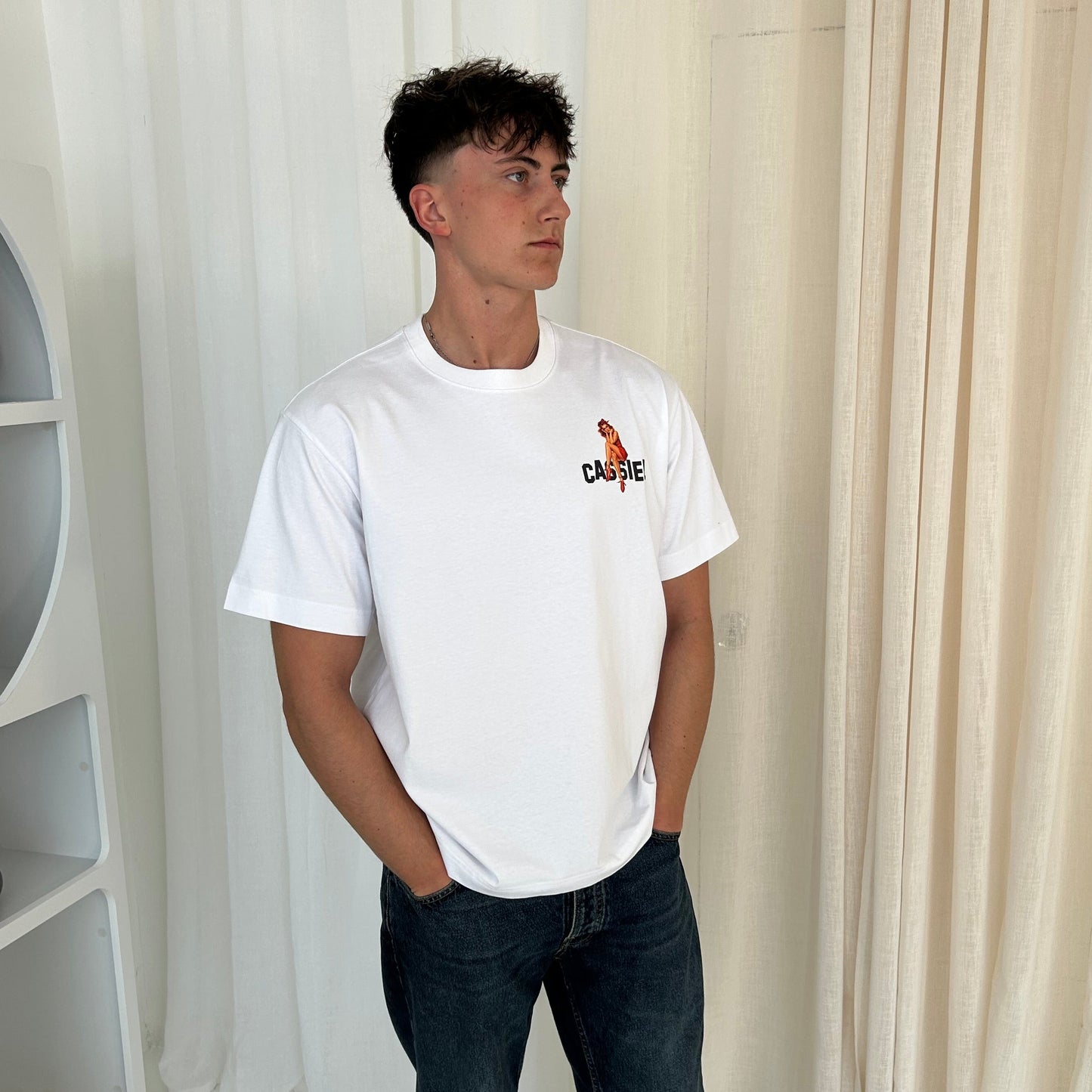 Cassiel Clo Pinup Box White Tee