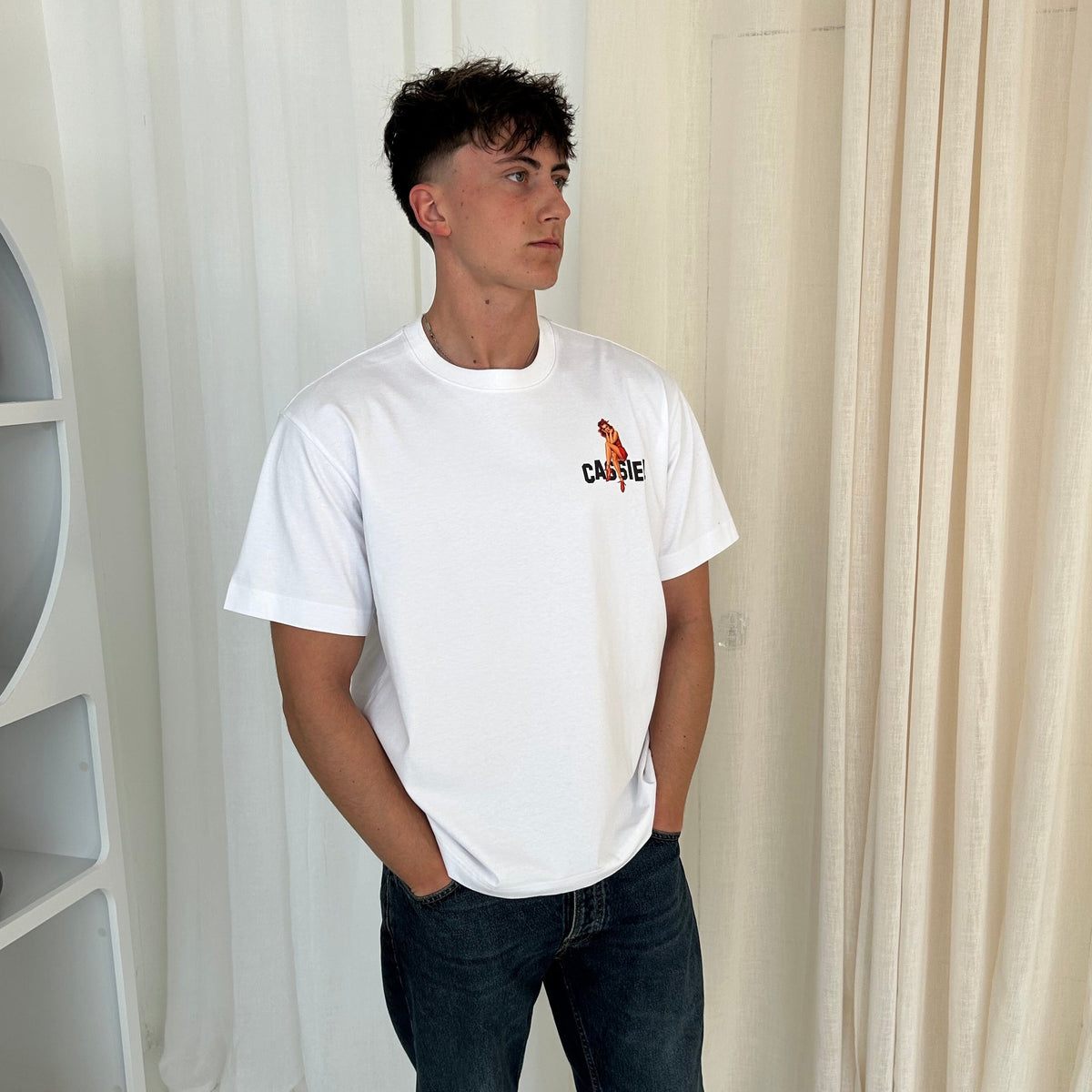 Cassiel Clo Pinup Box White Tee