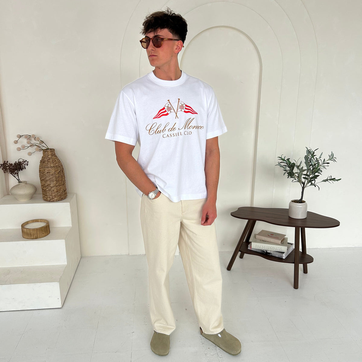 Cassiel Clo Club De Monaco Box White Tee
