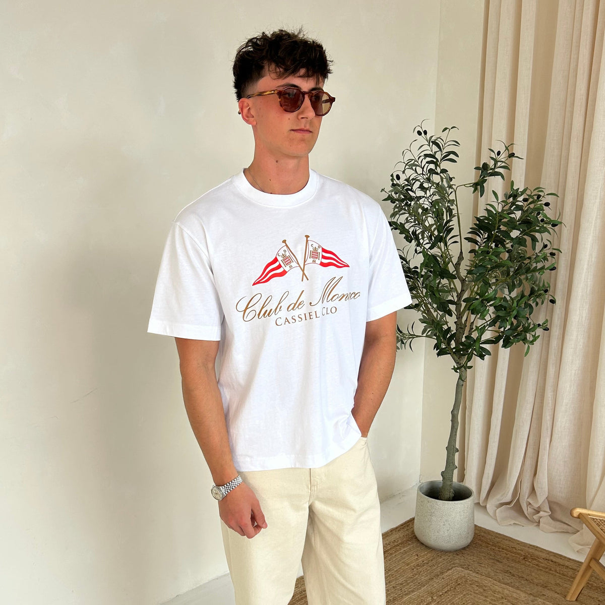 Cassiel Clo Club De Monaco Box White Tee