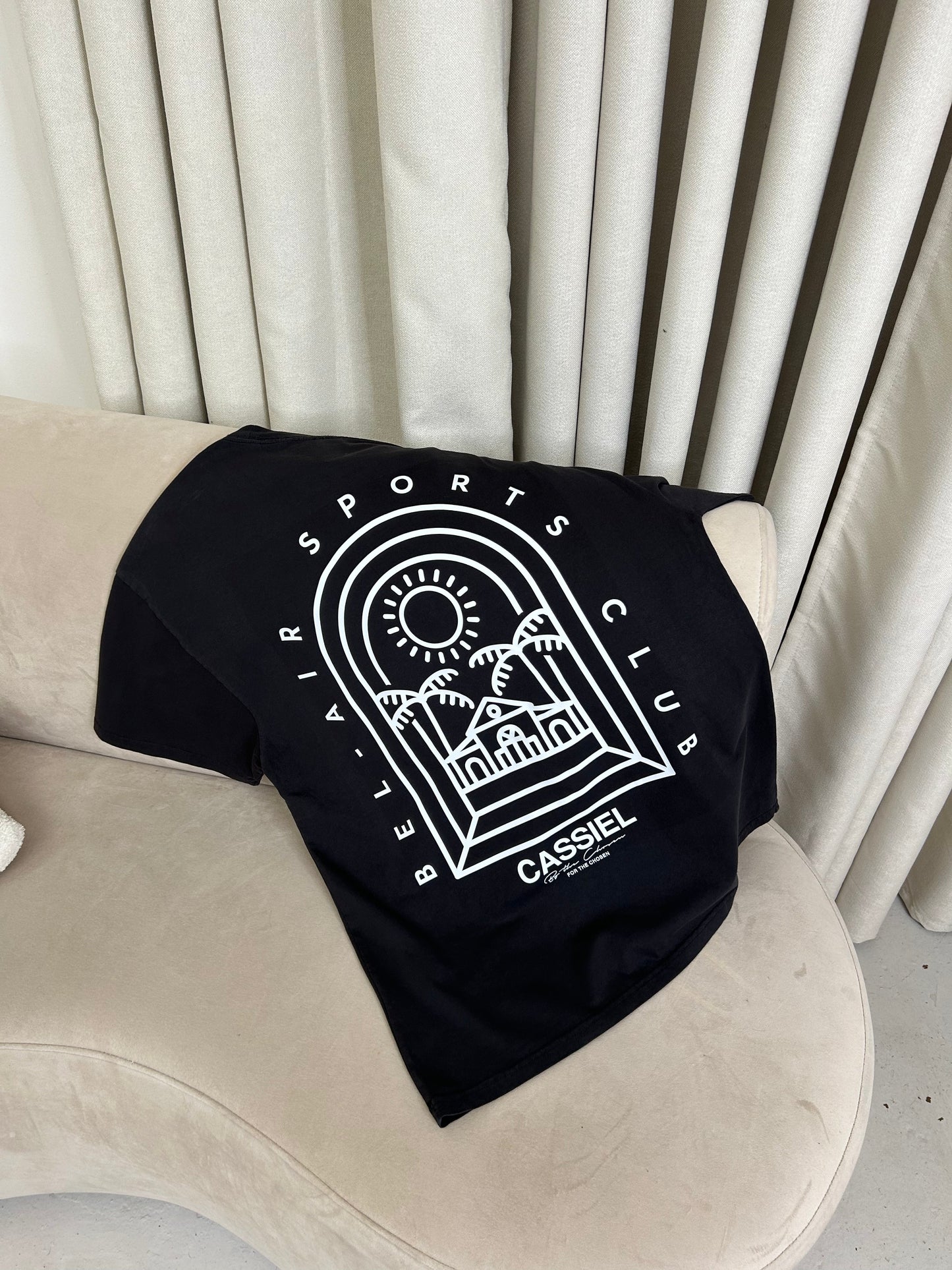 Cassiel Bel Air Sports Club Faded Black Tee