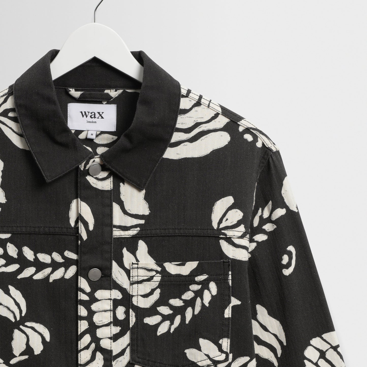 Wax London Jay Chore Printed Black Ecru Jacket