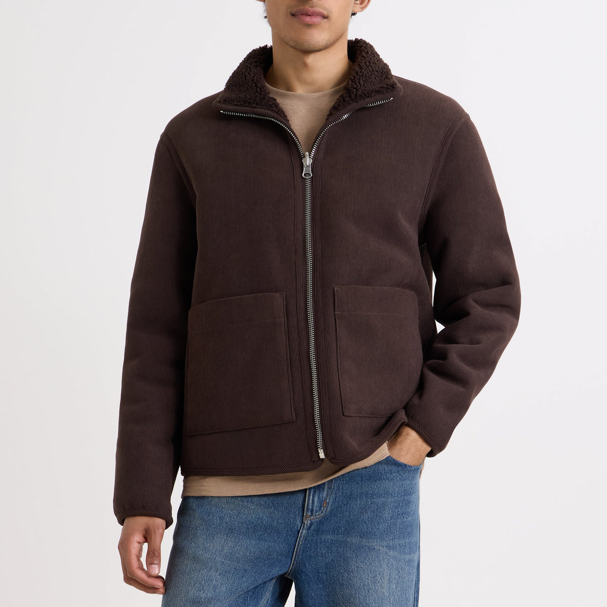 Wax London Reversible Cord Brown Killick Jacket