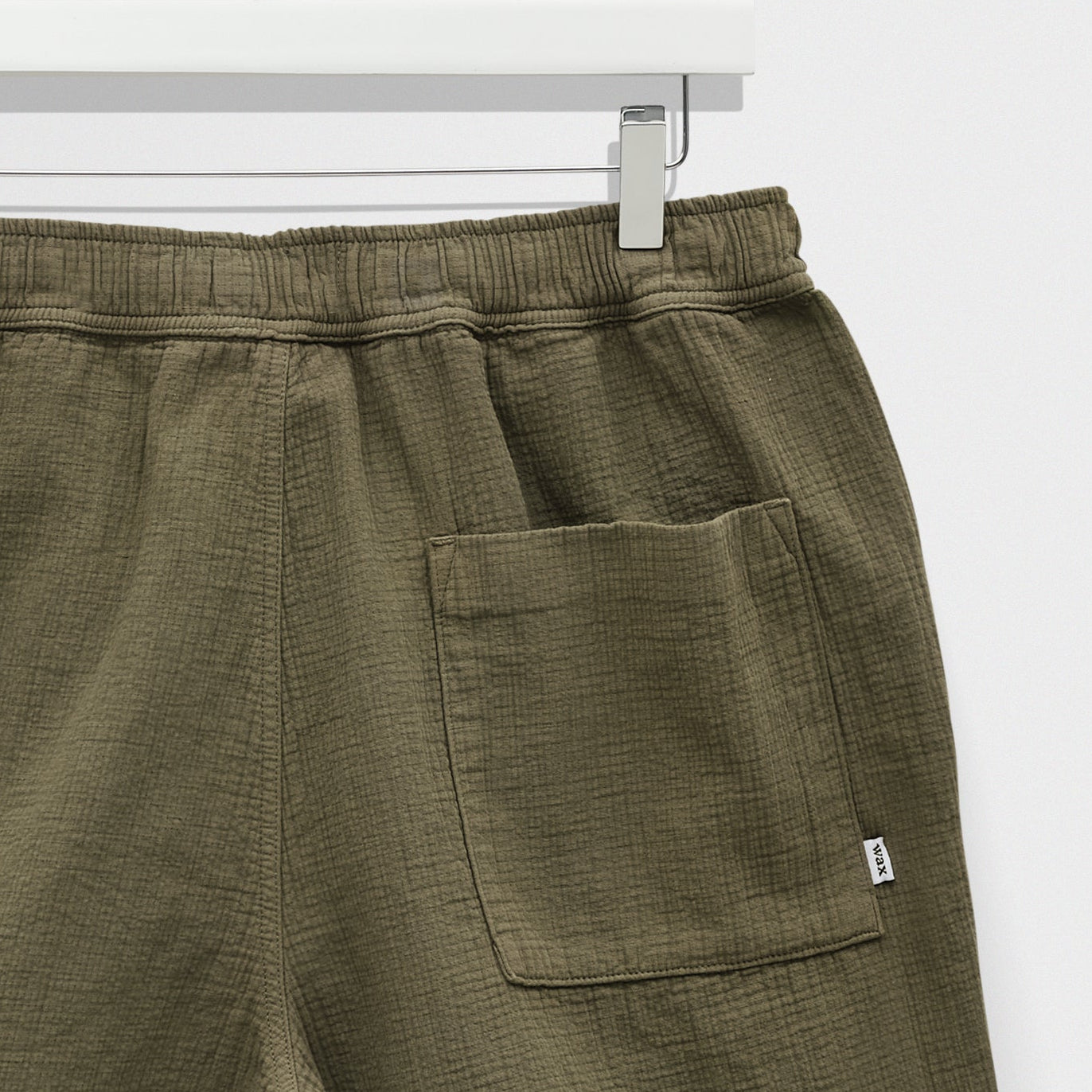 Wax London Kurt Crinkle Linen Cotton Khaki Short