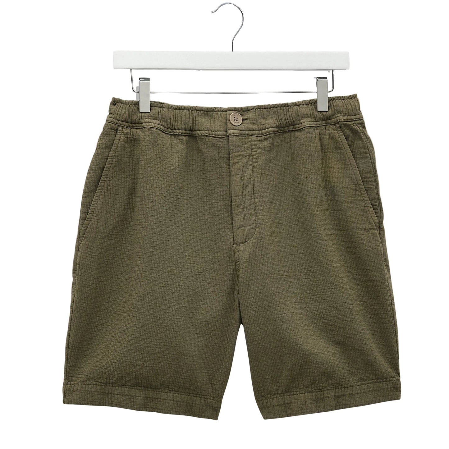 Wax London Kurt Crinkle Linen Cotton Khaki Short