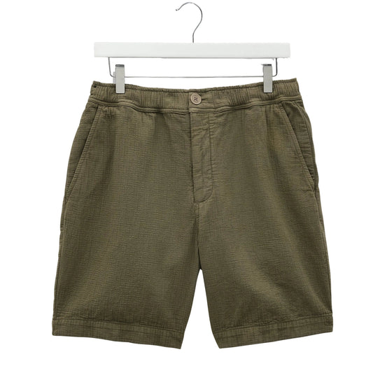 Wax London Kurt Crinkle Linen Cotton Khaki Short