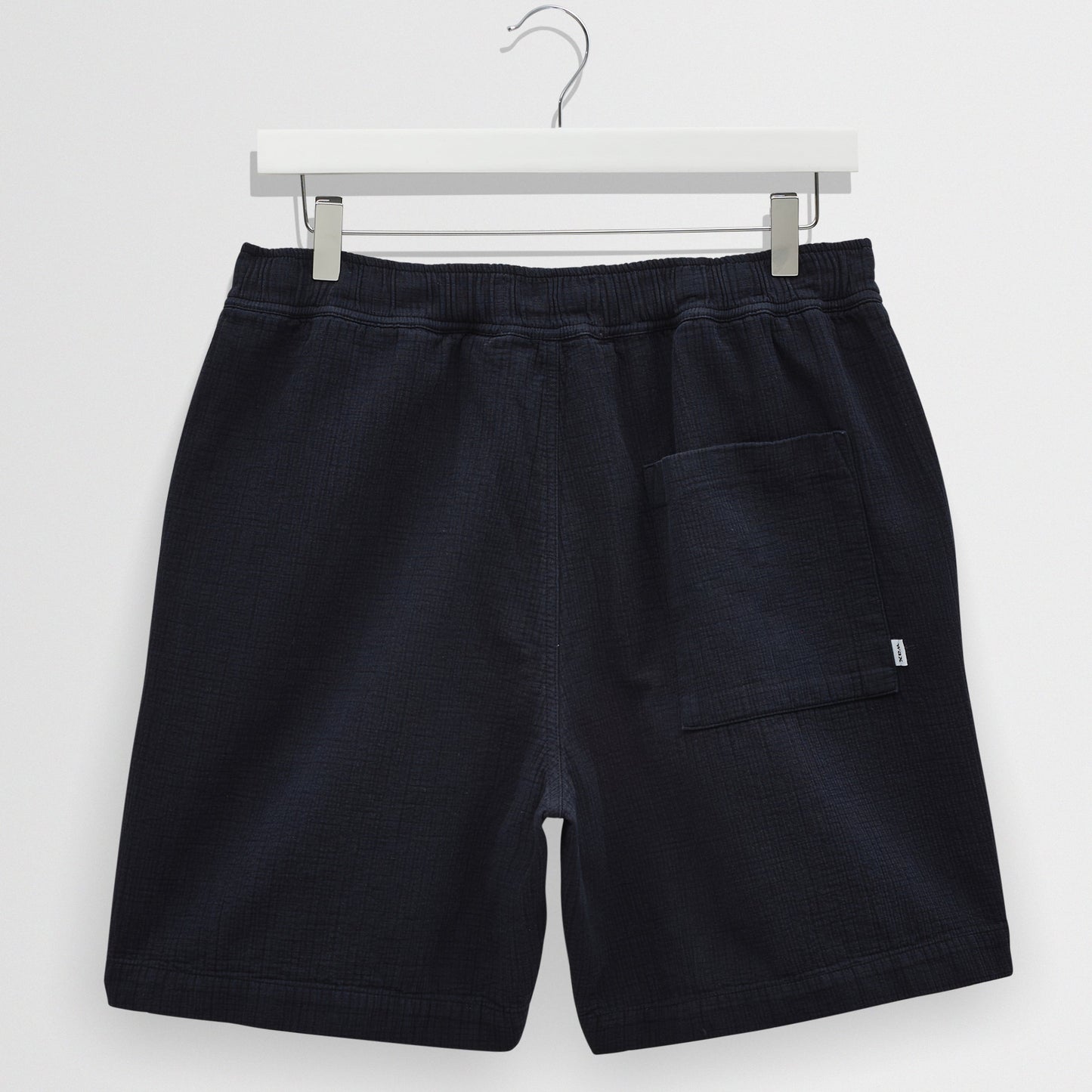 Wax London Kurt Crinkle Linen Cotton Navy Short