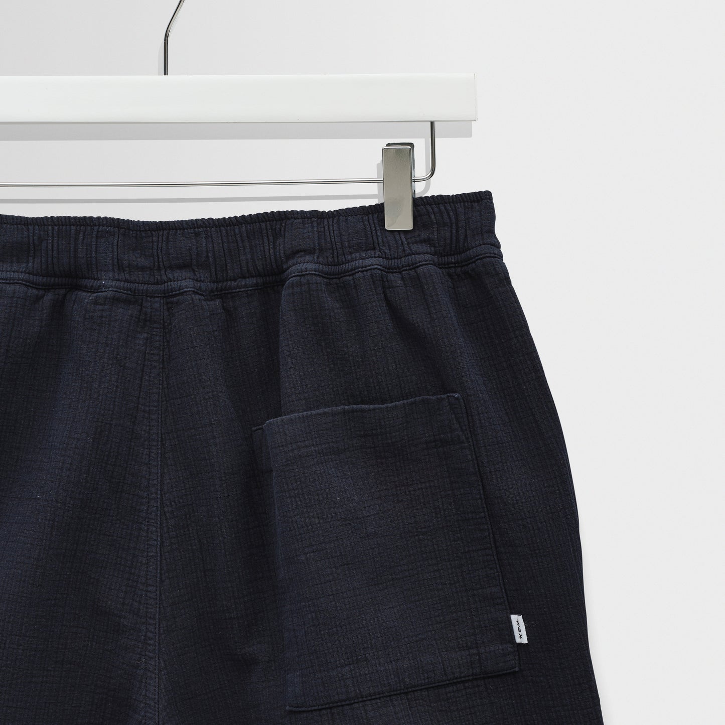 Wax London Kurt Crinkle Linen Cotton Navy Short