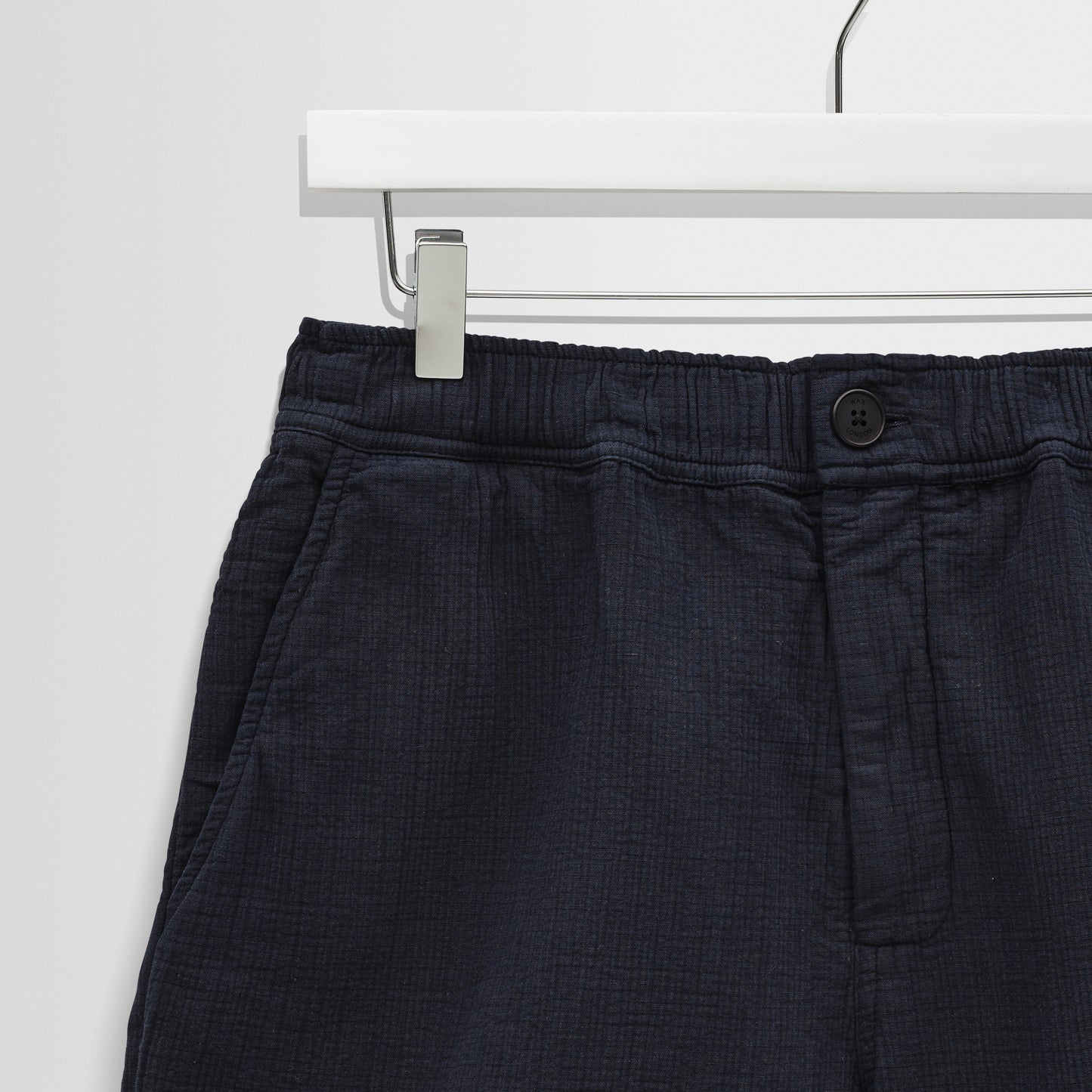 Wax London Kurt Crinkle Linen Cotton Navy Short