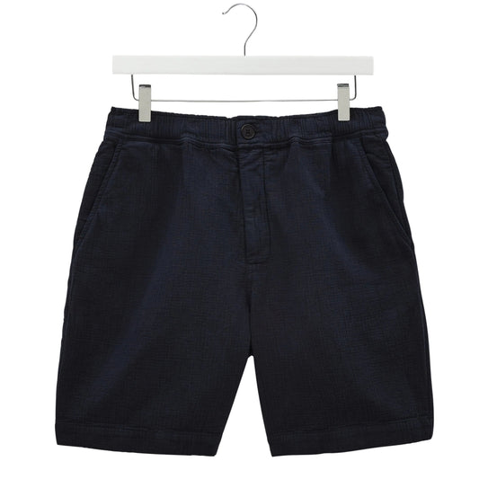 Wax London Kurt Crinkle Linen Cotton Navy Short