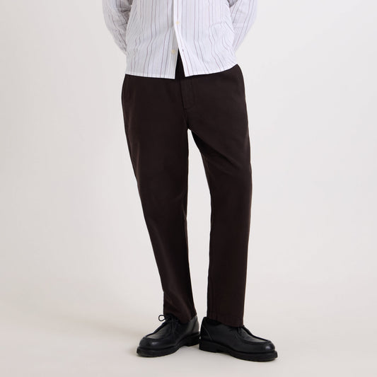 Wax London Kurt Cotton Twill Dark Brown Trouser