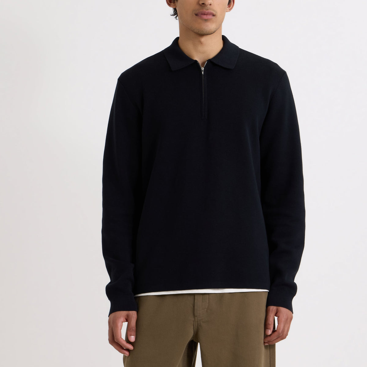 Wax London Maley L/S Zip Polo Black Knit