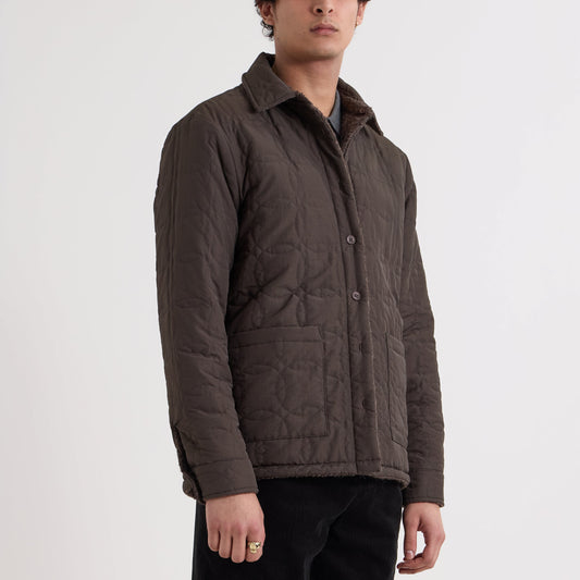 Wax London Mount Reversible Bobble Wool Brown Overshirt