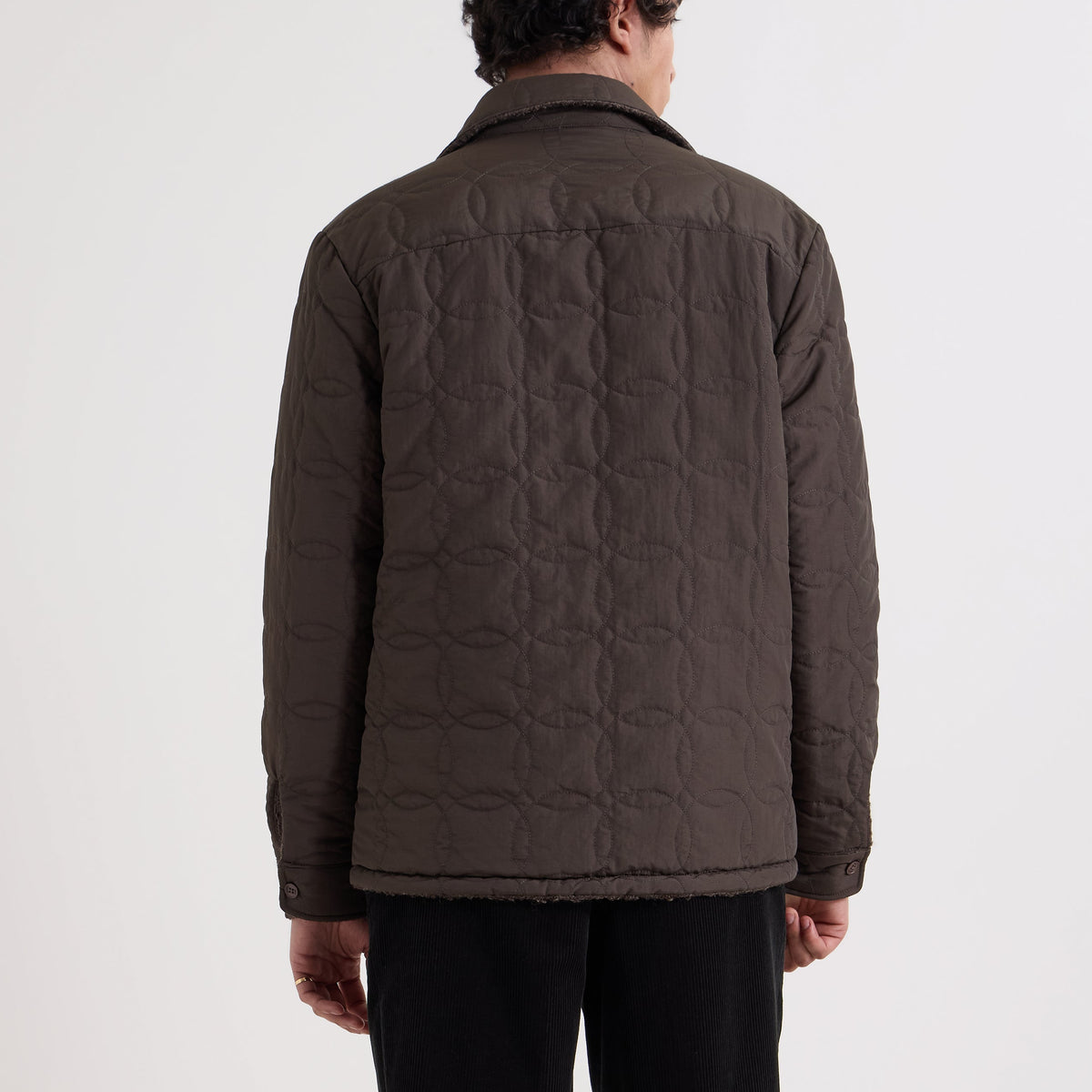 Wax London Mount Reversible Bobble Wool Brown Overshirt
