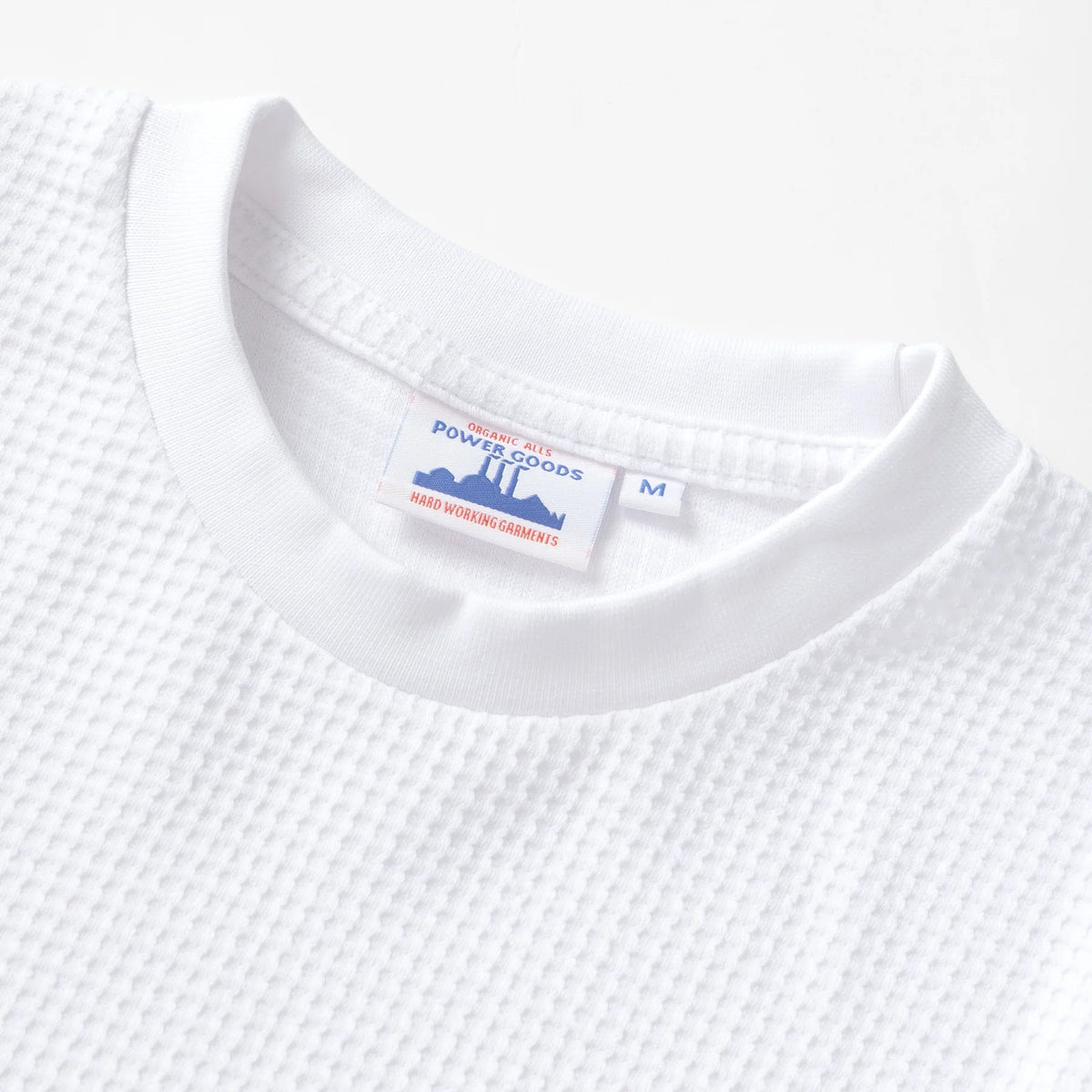 Power Goods Long Sleeve Thermal Waffle White Top