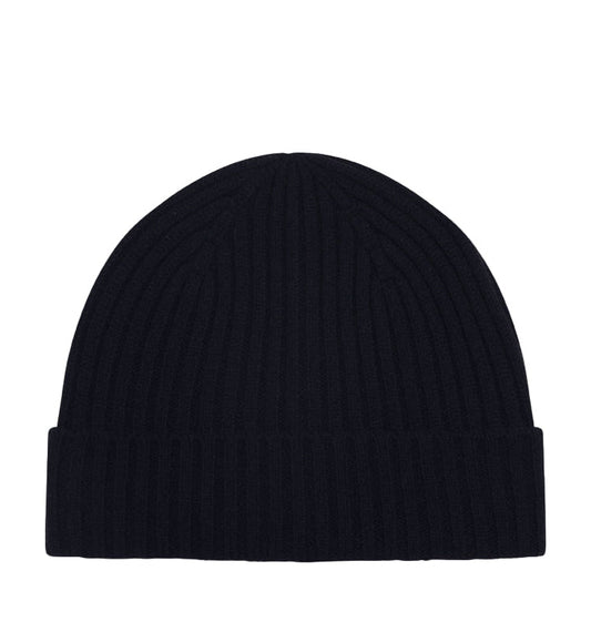 Wax London Fisherman Lambswool Navy Beanie Hat