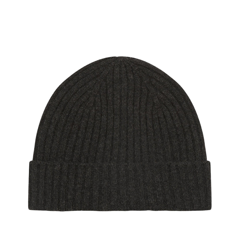 Wax London Fisherman Lambswool Grey Beanie Hat