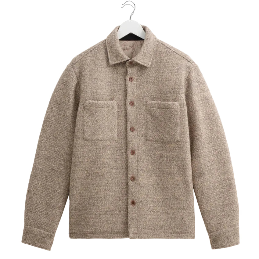 Wax London Mount Reversible Bobble Wool Natural Overshirt