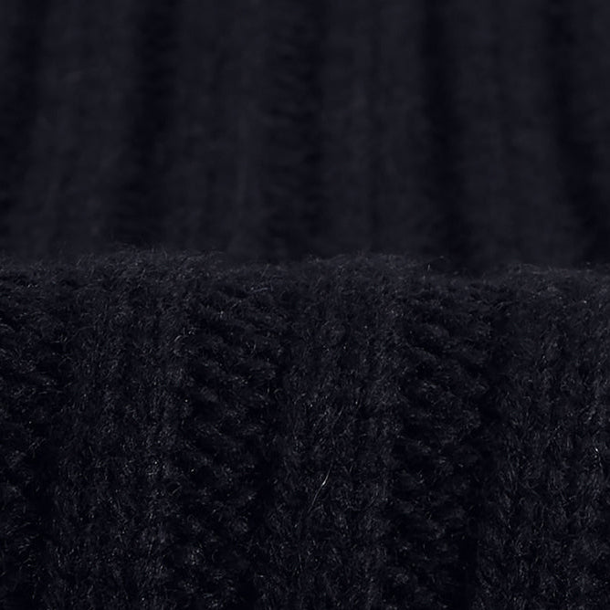 Wax London Fisherman Lambswool Navy Beanie Hat