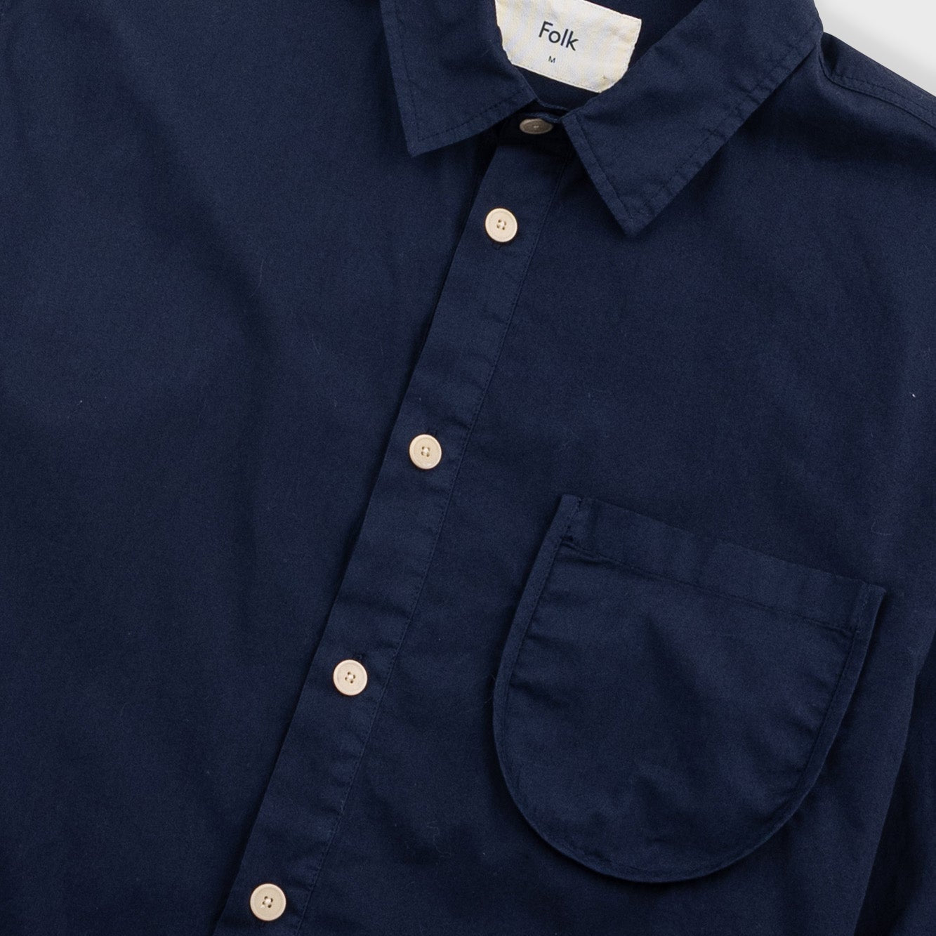 Folk Curved Navy Shirt