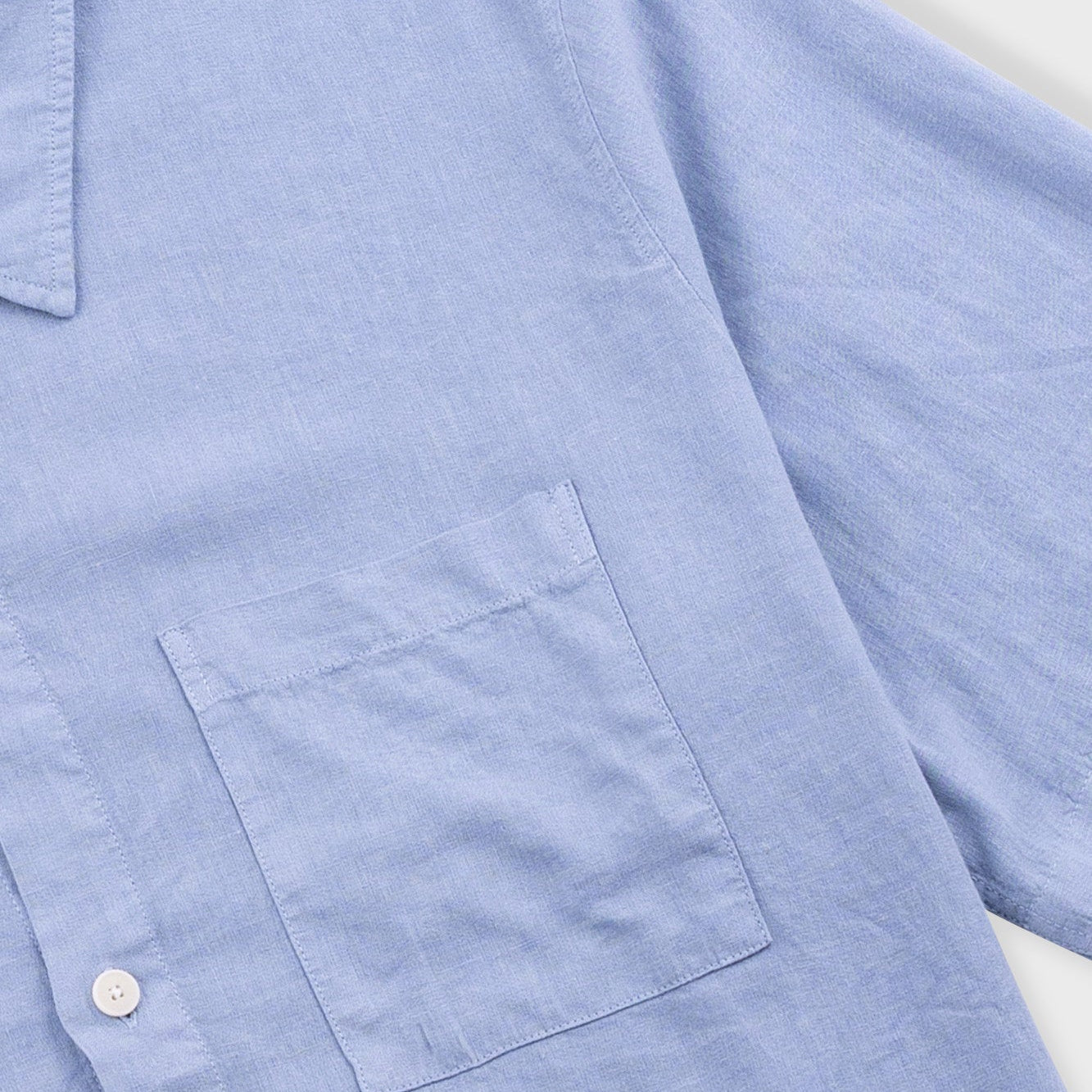 Folk Gabe Linen Viscose Soft Blue SS Shirt