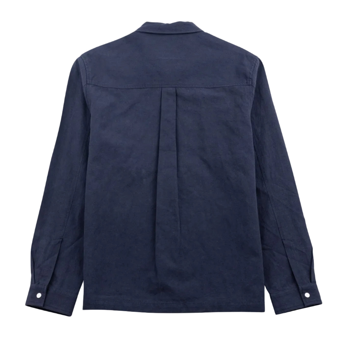 Folk Patch Slub Linen Navy Overshirt