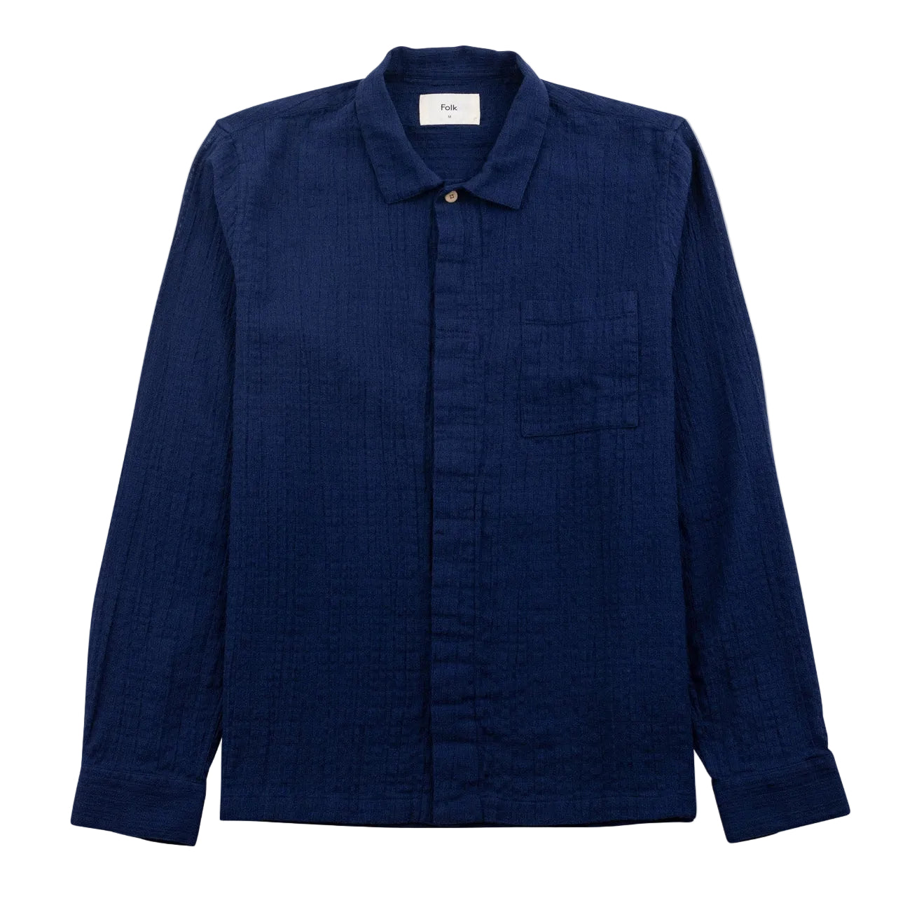 Folk Patch Open Weave Navy Shirt